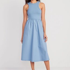 Blue Old Navy fit and flare dress
